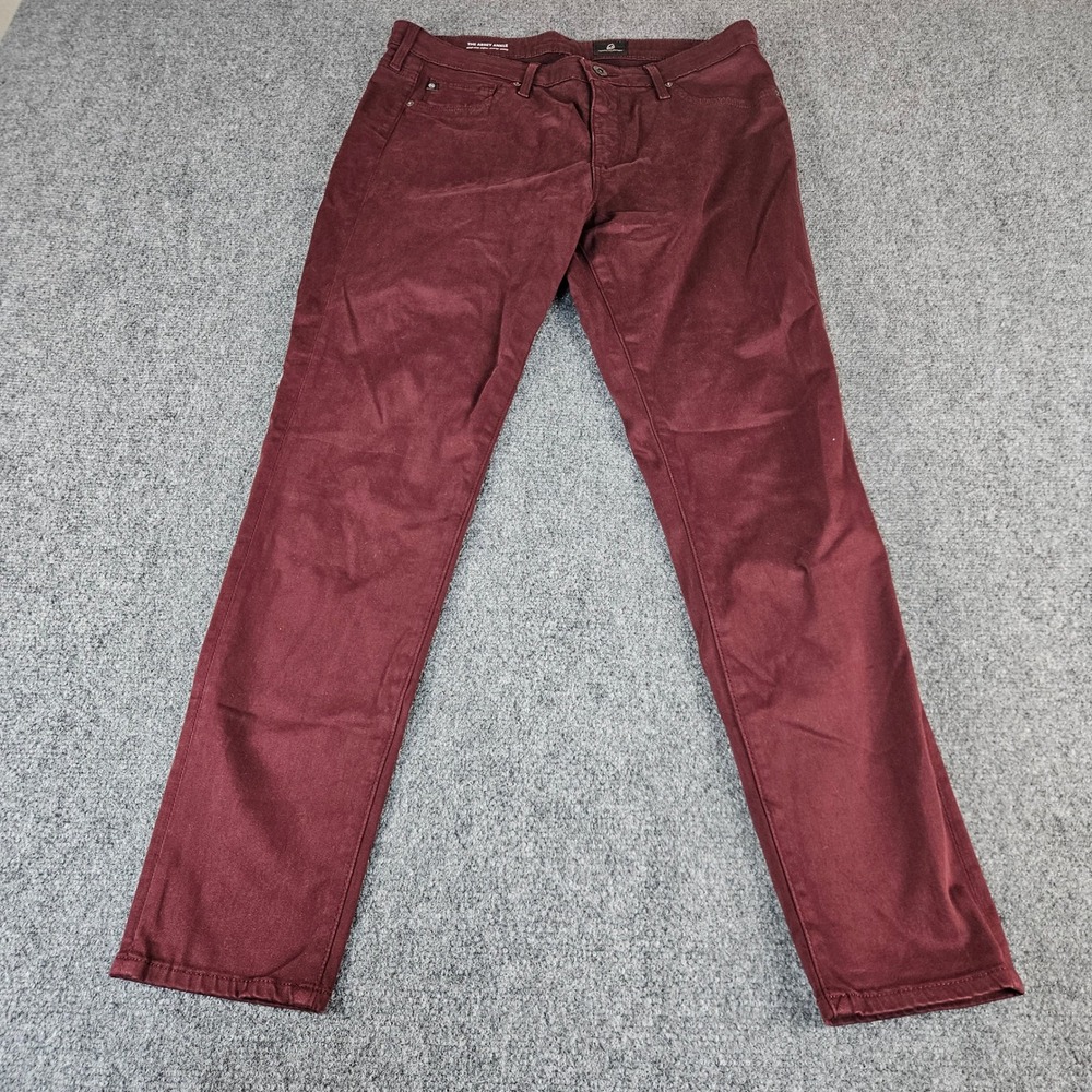 AG Adriano Goldschmied The Abbey Ankle‎ Burgundy Skinny Pants 31R LSS1788-DCU